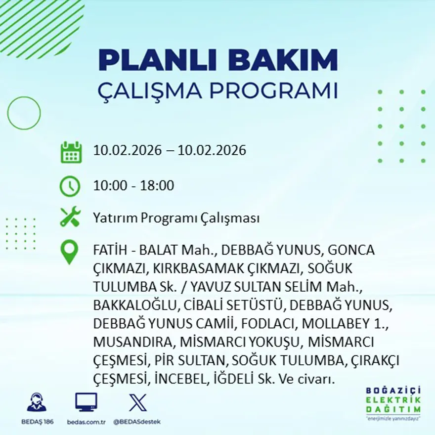 Akşam saatlerine kadar sürecek! İstanbul'un 22 ilçesinde elektrik kesintisi: 9 saat sürecek (10 Şubat BEDAŞ elektrik kesintisi) 8