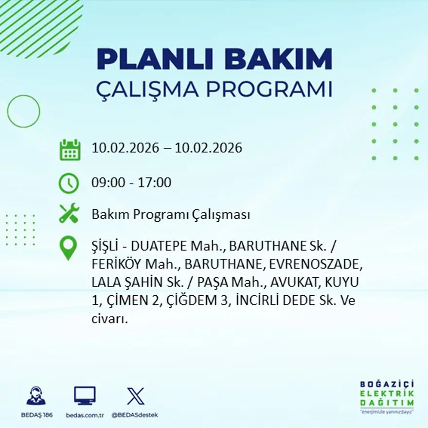 Akşam saatlerine kadar sürecek! İstanbul'un 22 ilçesinde elektrik kesintisi: 9 saat sürecek (10 Şubat BEDAŞ elektrik kesintisi) 36