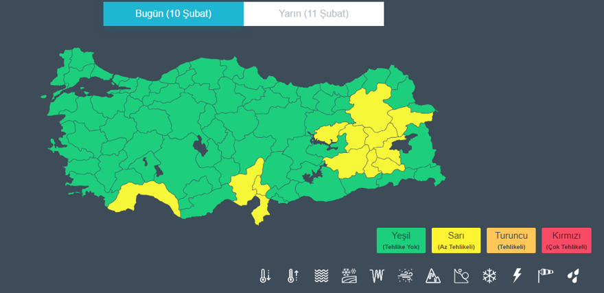 13 KENTE SARI KODLU UYARI 2