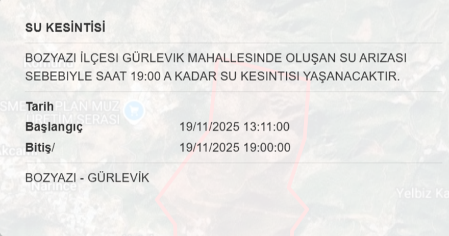 Mersin'in 9 ilçesinde su kesintisi yaşanacak (19 Kasım MESKİ su kesintisi programı) 11