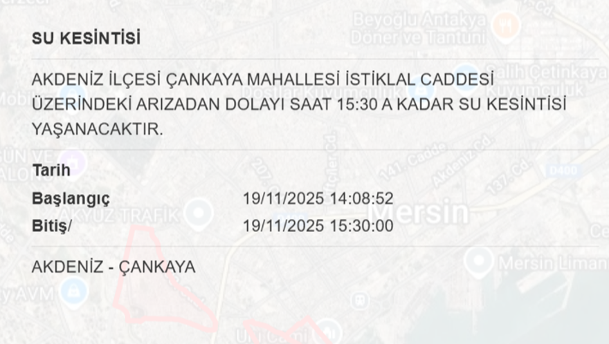Mersin'in 9 ilçesinde su kesintisi yaşanacak (19 Kasım MESKİ su kesintisi programı) 7