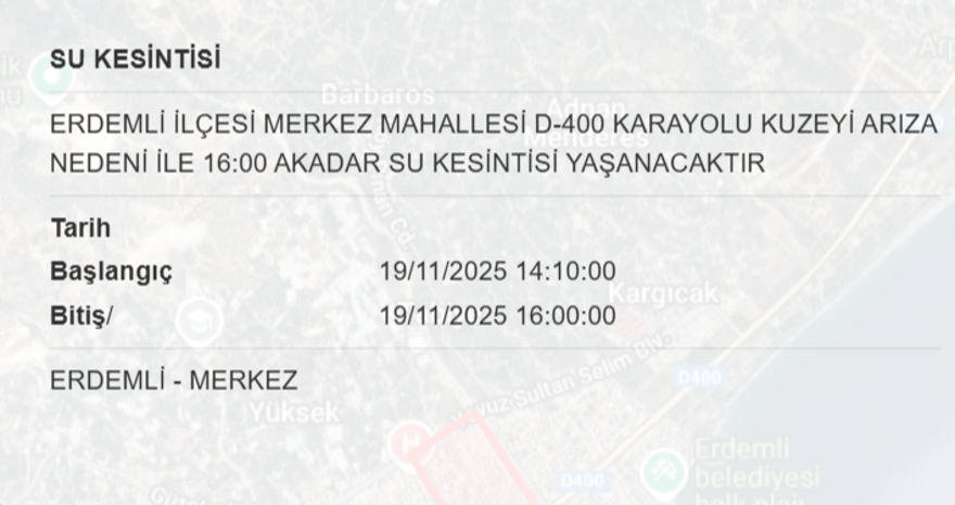 Mersin'in 9 ilçesinde su kesintisi yaşanacak (19 Kasım MESKİ su kesintisi programı) 10