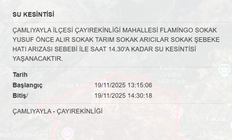 Mersin'in 9 ilçesinde su kesintisi yaşanacak (19 Kasım MESKİ su kesintisi programı) 6