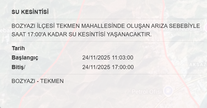 Mersin'in birçok ilçesinde su kesintisi yaşanacak: 10 saat su kesintisi (24 Kasım MESKİ su kesintisi programı) 6