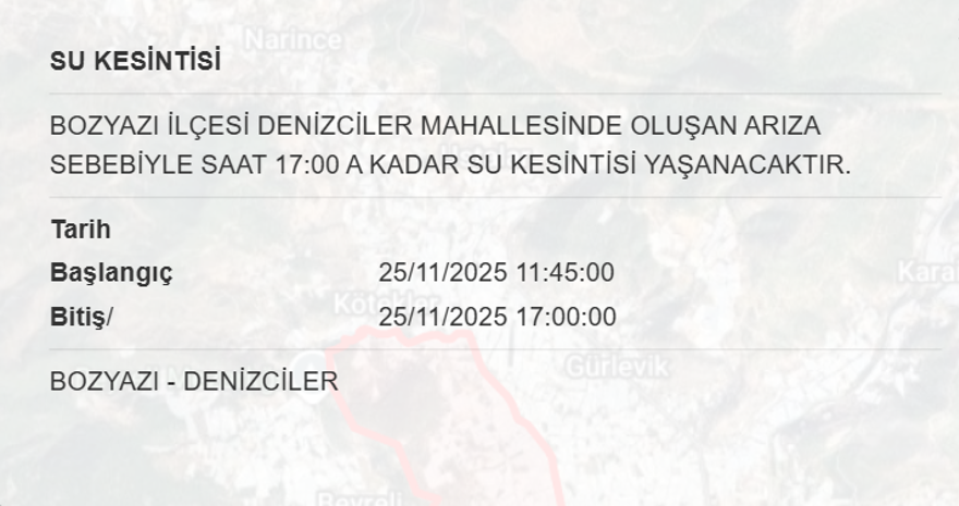 Mersin'in birçok ilçesinde su kesintisi yaşanacak: 8 saat sürecek (25 Kasım MESKİ su kesintisi programı) 7