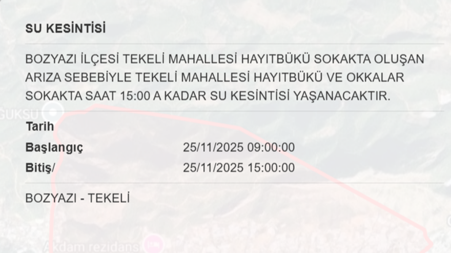 Mersin'in birçok ilçesinde su kesintisi yaşanacak: 8 saat sürecek (25 Kasım MESKİ su kesintisi programı) 8