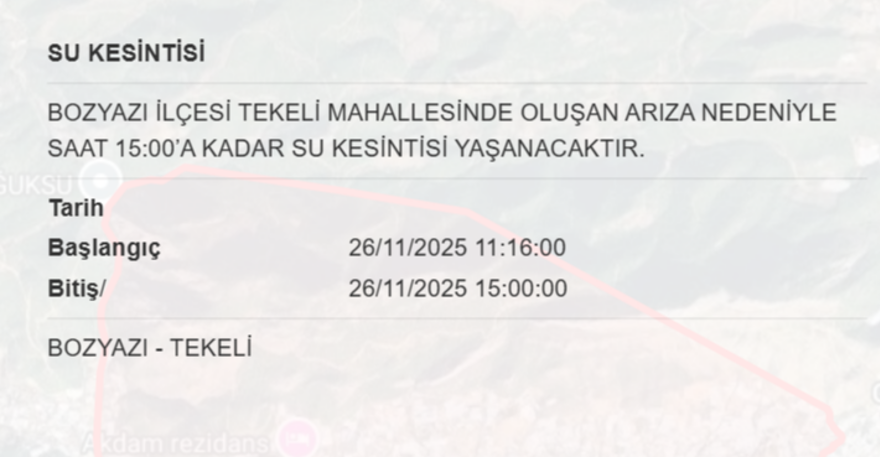 Mersin'in birçok ilçesinde su kesintisi yaşanacak: 6 saat sürecek (26 Kasım MESKİ su kesintisi programı) 4