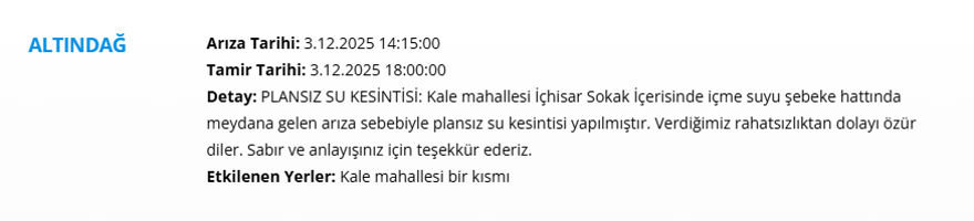 Akşam saatlerine kadar sürecek: Ankara'nın birçok ilçesinde su kesintisi başladı (3 Aralık ASKİ su kesintisi programı) 7