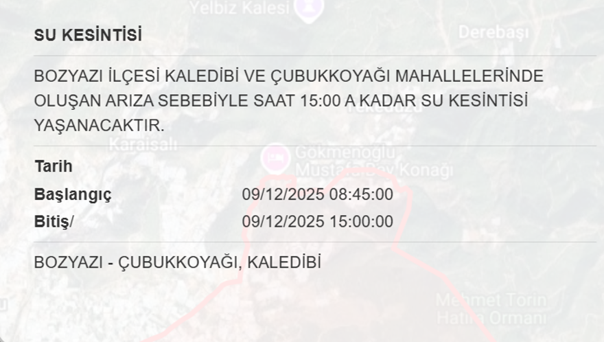 Mersin'in 6 ilçesinde su kesintisi yaşanacak, 8 saat sürecek (9 Aralık MESKİ su kesintisi programı) 5