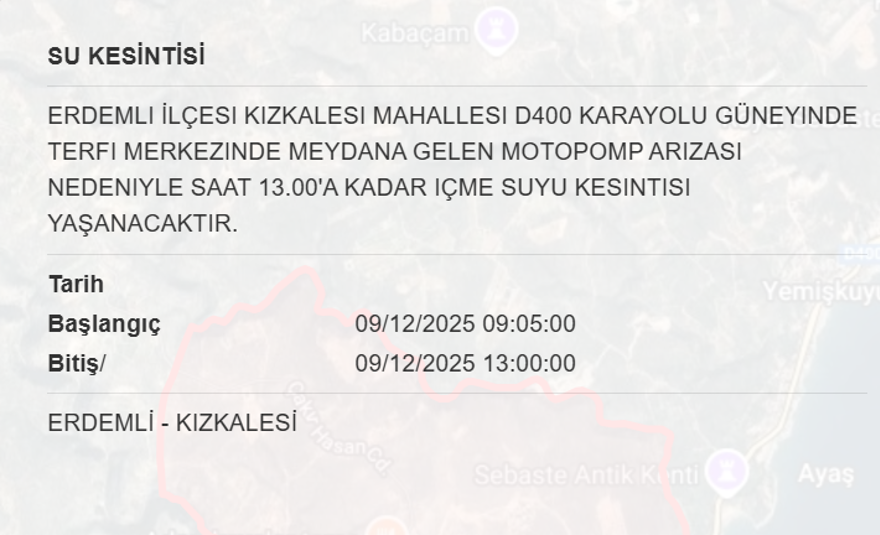 Mersin'in 6 ilçesinde su kesintisi yaşanacak, 8 saat sürecek (9 Aralık MESKİ su kesintisi programı) 4