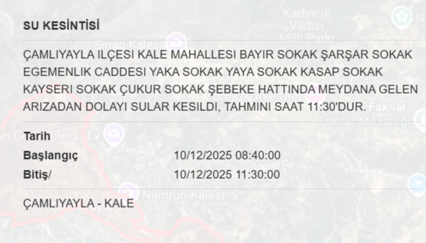 Mersin'de 13 saat su kesintisi yaşanacak, o ilçede oturanlar dikkat (10 Aralık MESKİ su kesintisi) 2 Mersin'de 13 saat su kesintisi yaşanacak, o ilçede oturanlar dikkat (10 Aralık MESKİ su kesintisi) 2