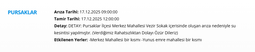 Ankara'da 9 saat su kesintisi yaşanacak. 17 Aralık 2025 ASKİ su kesintisi programı - 8
