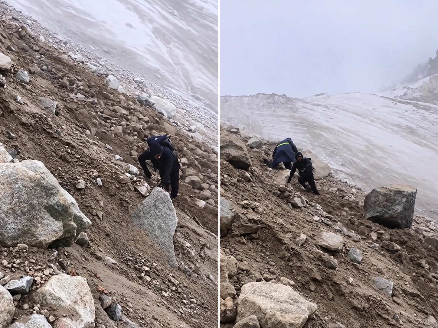 Ağrı Dağı’nda heyelan. Dağcılar kayalardan son anda kurtuldu