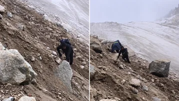 Ağrı Dağı’nda heyelan. Dağcılar kayalardan son anda kurtuldu