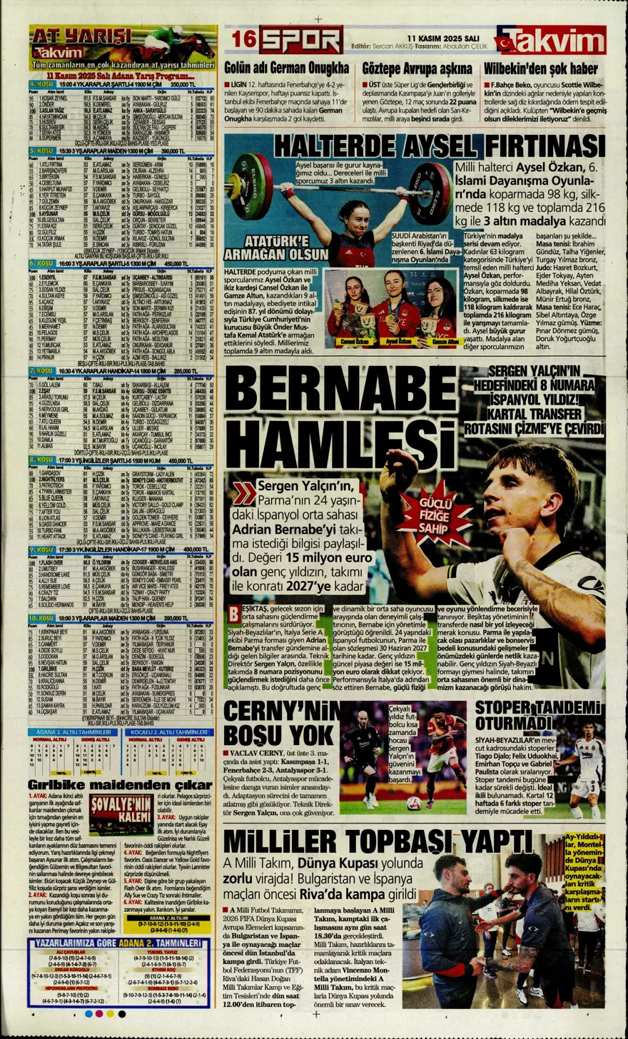 "Osimhen'e niyet, Singo'ya kısmet" (11 Kasım 2025 spor manşetleri) 3