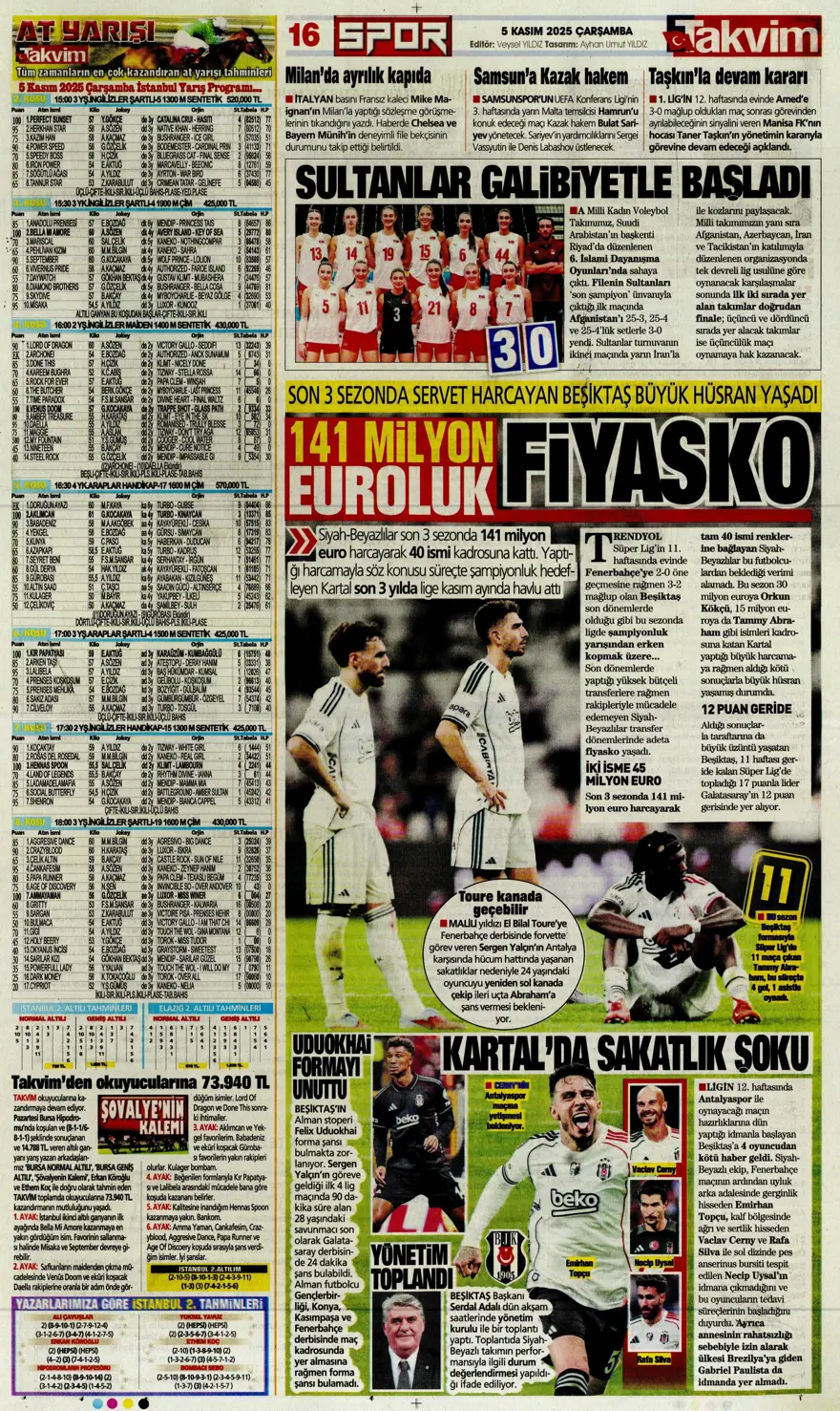 "Devler Ligi'nde Aslan gecesi" (5 Kasım 2025 spor manşetleri) 10 "Devler Ligi'nde Aslan gecesi" (5 Kasım 2025 spor manşetleri) 10