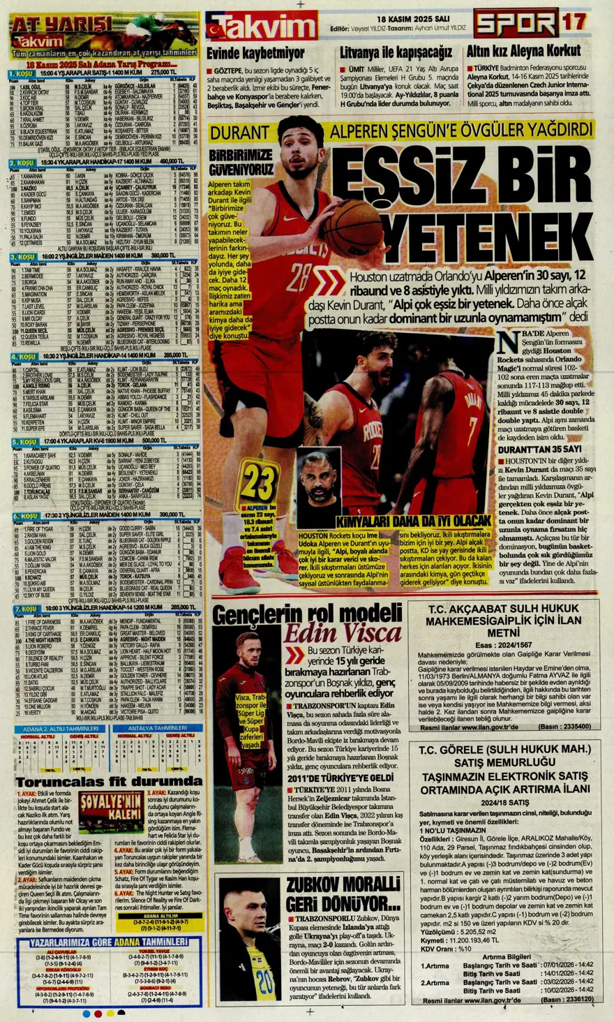 "Fenerbahçe'de Ocak operasyonu" (18 Kasım 2025 spor manşetleri) 7