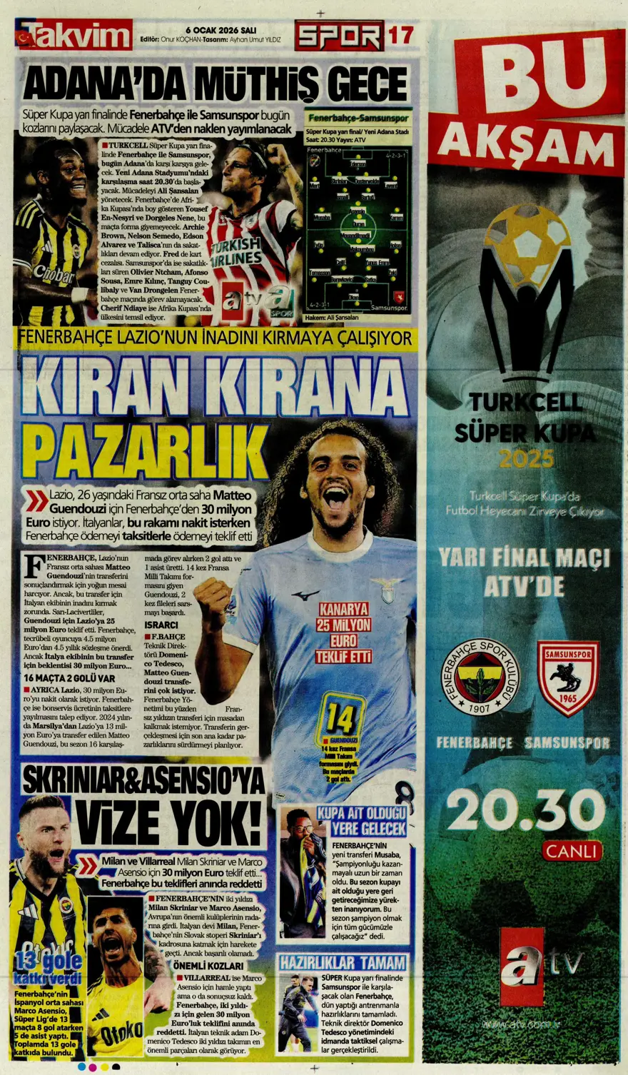 Galatasaray'dan finale pençe (6 Ocak 2026 spor manşetleri) 7