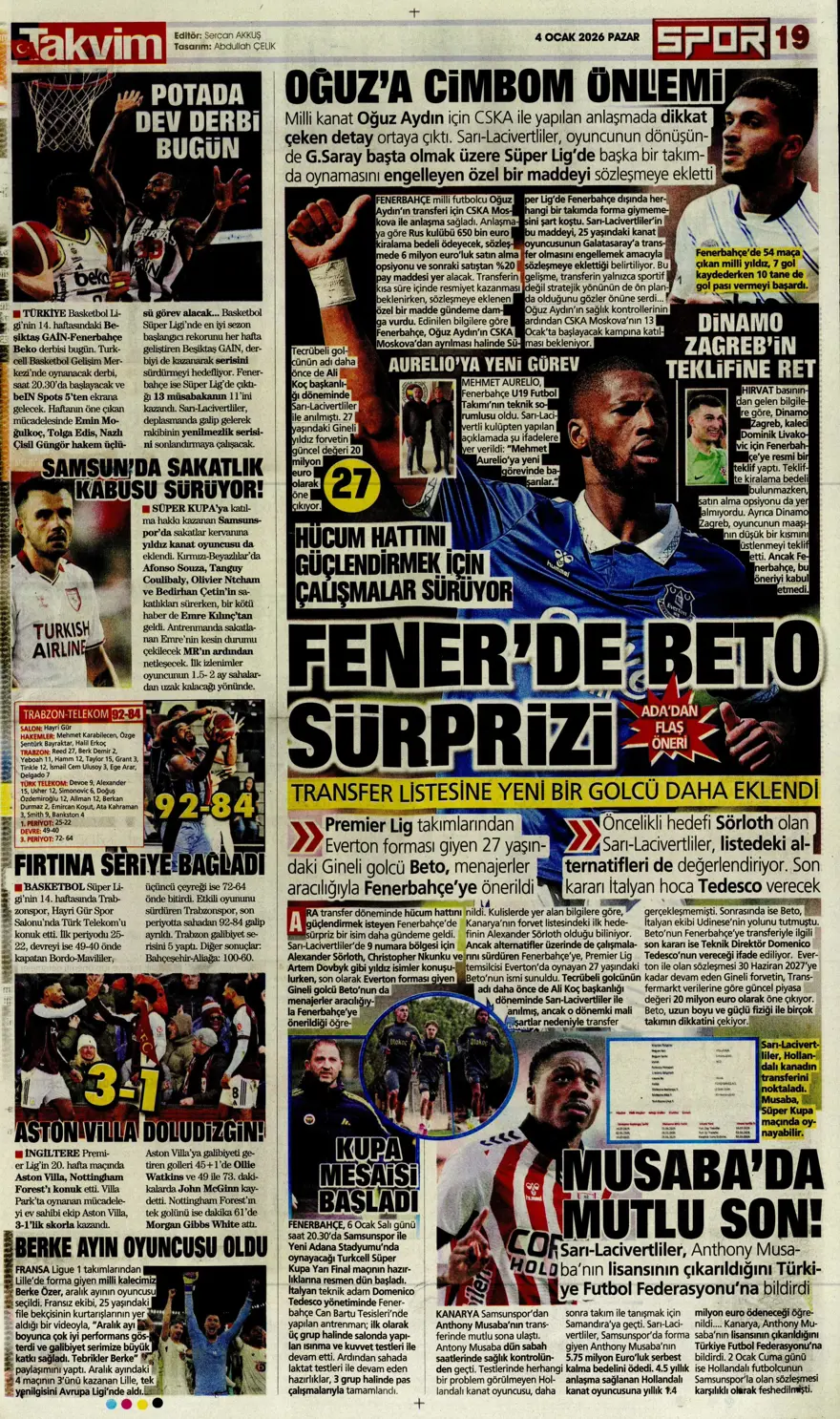 Fenerbahçe'de Guendouzi sürprizi (4 Ocak 2026 spor manşetleri) 8 Fenerbahçe'de Guendouzi sürprizi (4 Ocak 2026 spor manşetleri) 8