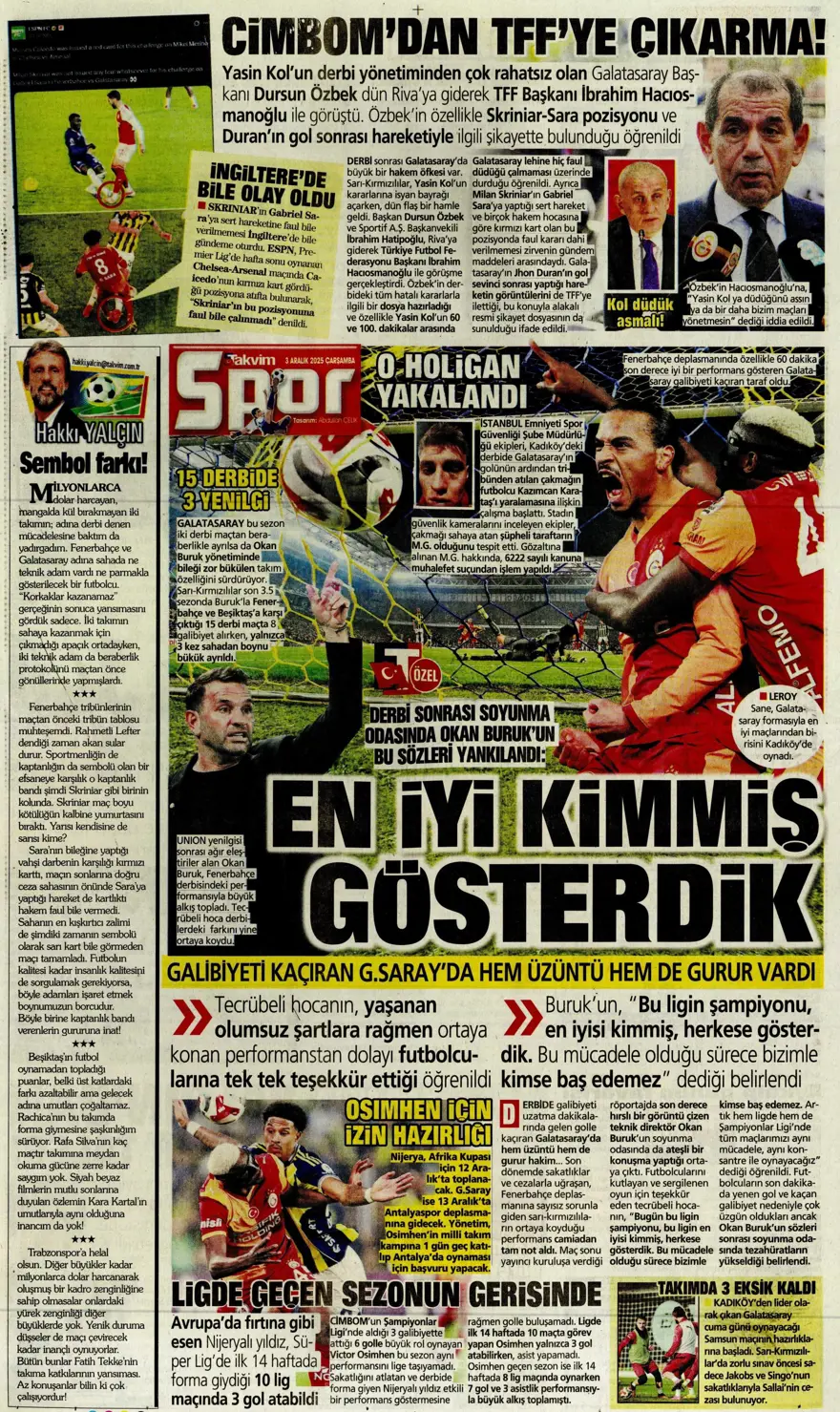 "Kalite farkı 5 dakika" (3 Aralık 2025 spor manşetleri) 22 "Kalite farkı 5 dakika" (3 Aralık 2025 spor manşetleri) 22