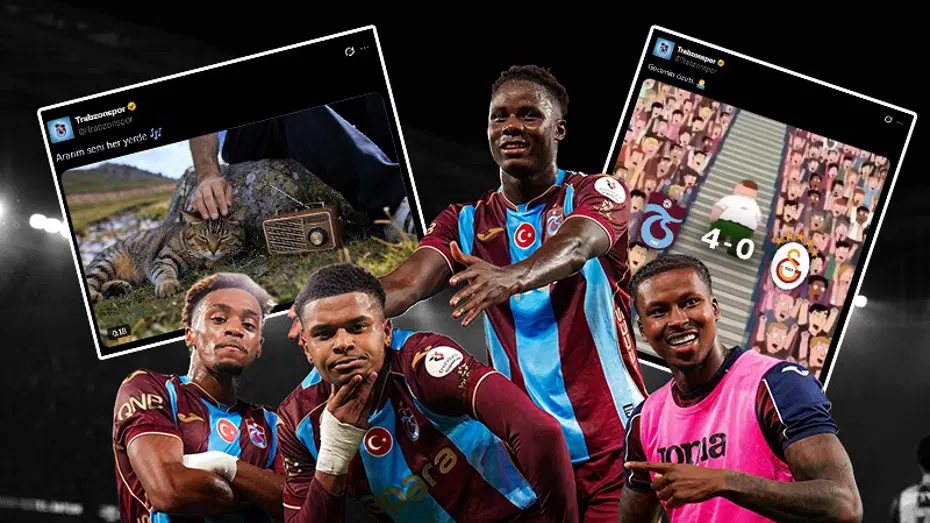 Trabzonspor kazandı, Galatasaray'a olay göndermeler yapıldı. Kedi paylaşımı ve dikkat çeken şarkı
