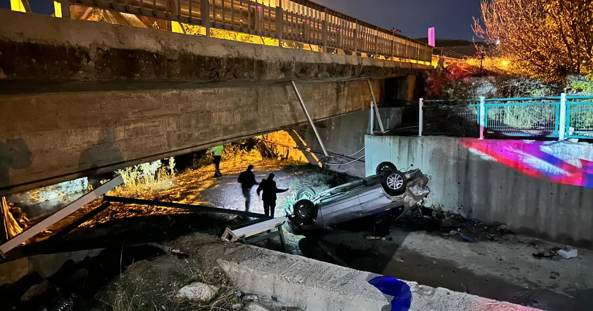 Otomobil dereye uçtu, uzman çavuş öldü