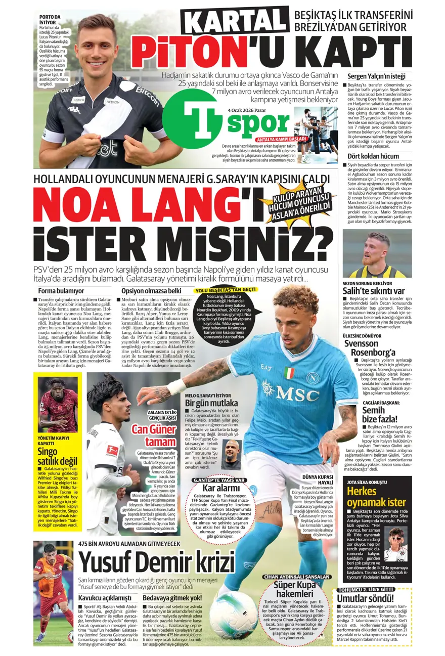 Fenerbahçe'de Guendouzi sürprizi (4 Ocak 2026 spor manşetleri) 28 Fenerbahçe'de Guendouzi sürprizi (4 Ocak 2026 spor manşetleri) 28