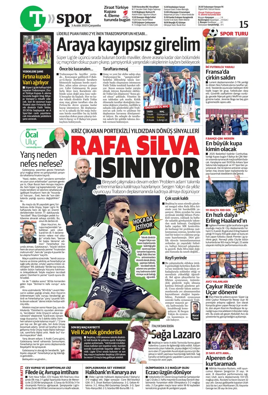 "Kalite farkı 5 dakika" (3 Aralık 2025 spor manşetleri) 24 "Kalite farkı 5 dakika" (3 Aralık 2025 spor manşetleri) 24