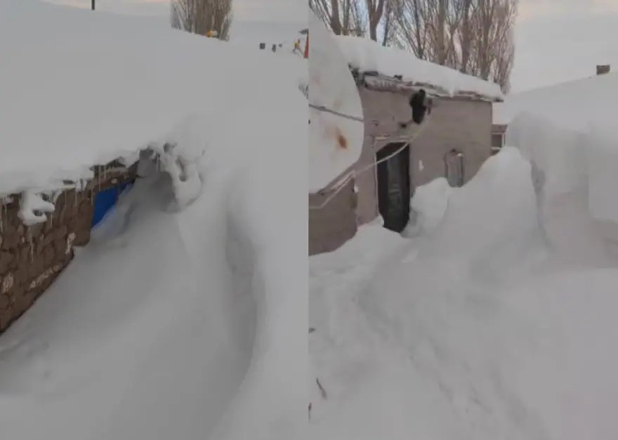 Burası ne Kamçatka ne de Alaska. Kentte bina boyu kar yağdı, vatandaşlar tünel açtı 