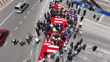 Kayseri'de yayalar için farkındalık çalışması. Uzunluğu 18 metre, görenler bir daha bakıyor