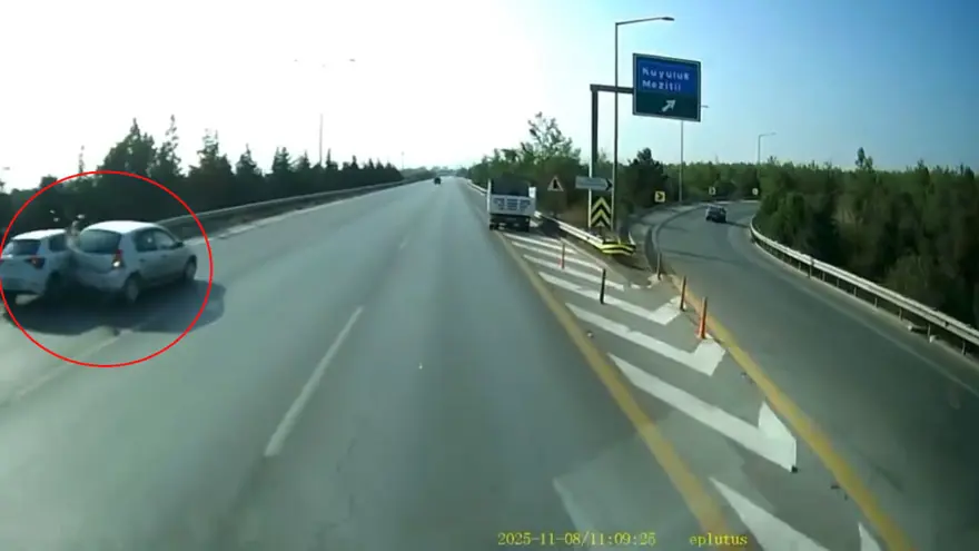 Önce araca sonra bariyerlere: Facia kıl payı atlatıldı 