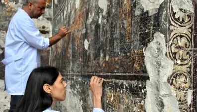 Sümela Manastırı'nın freskleri restorasyonla gün yüzüne çıkarılıyor