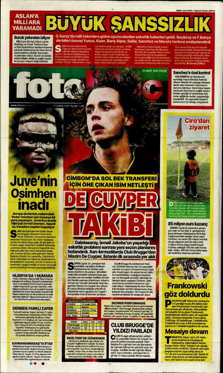 "A ligi için son viraj" (23 Mart 2025 spor manşetleri) 7 "A ligi için son viraj" (23 Mart 2025 spor manşetleri) 7