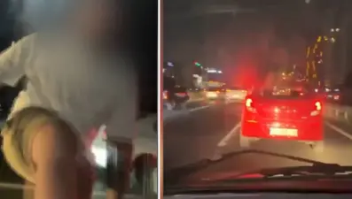 Trafik magandası kamerada