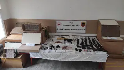Samsun'da çok sayıda silah ve mühimmat ele geçirildi