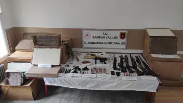 Samsun'da çok sayıda silah ve mühimmat ele geçirildi