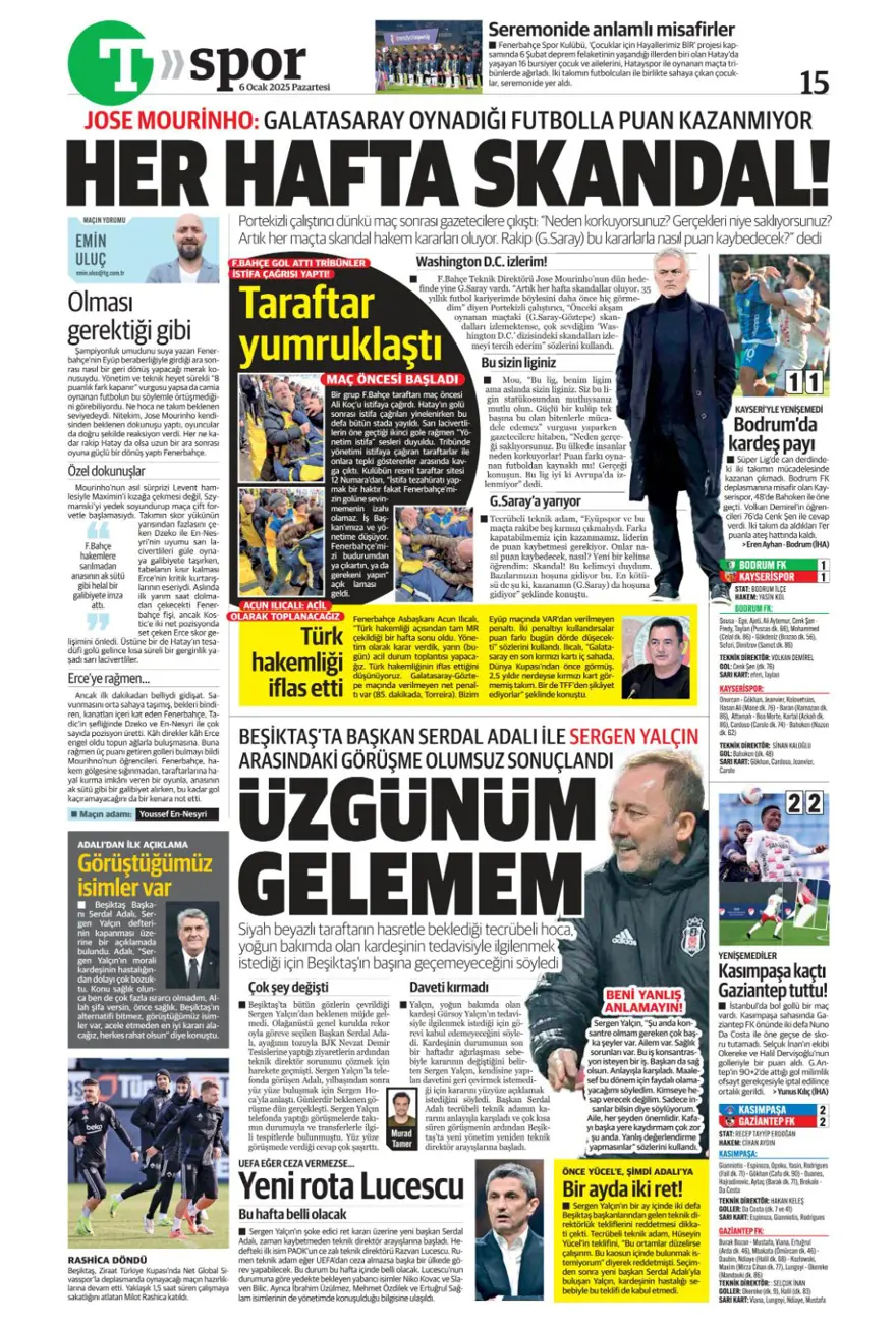 "Hızlı tren Nesyri" (6 Ocak 2025 spor manşetleri) 32