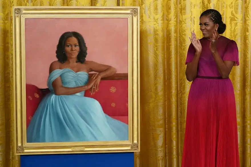 Barack Obama ve Michelle Obama'nın resmi portreleri Beyaz Saray'da 9