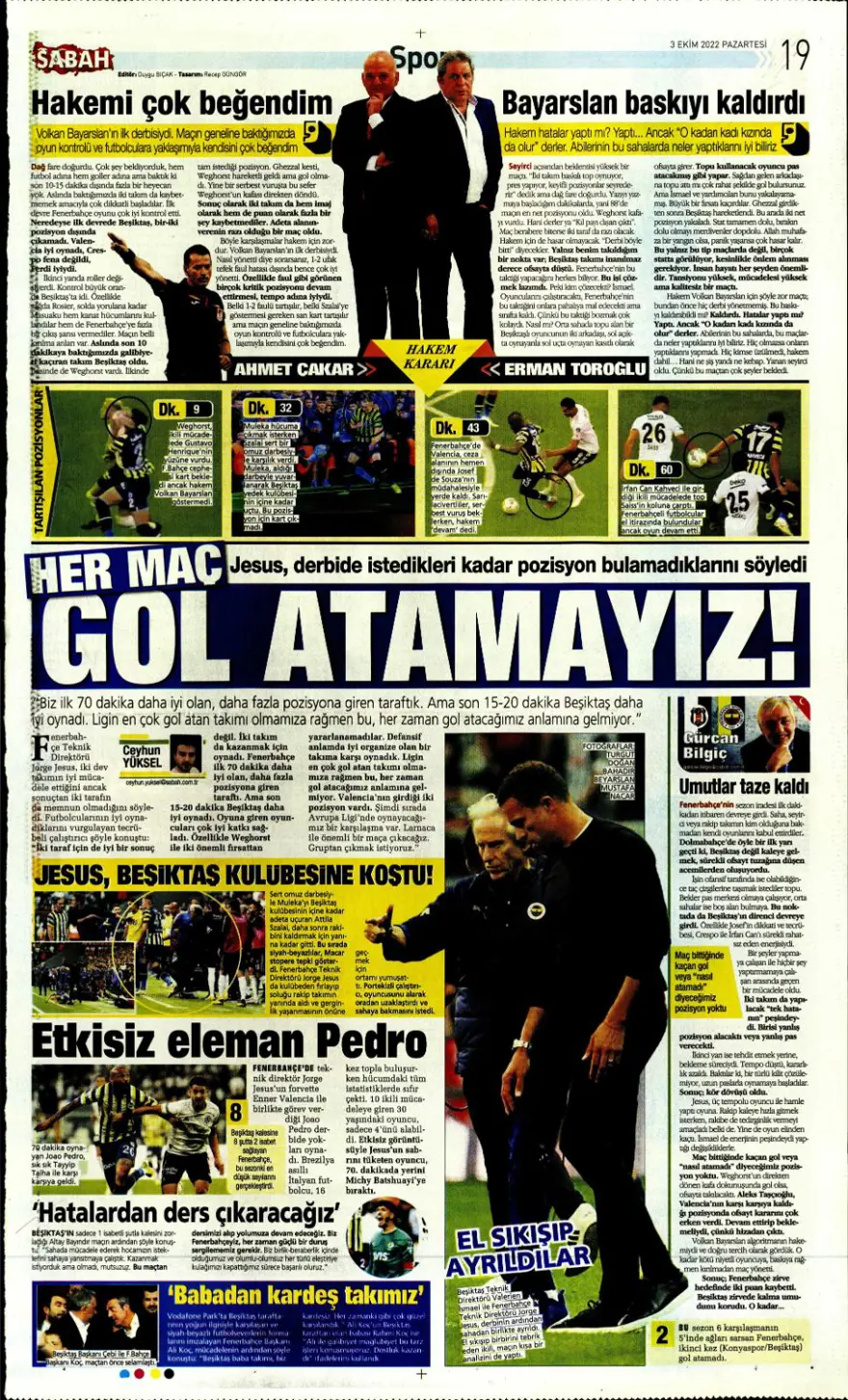 Günün spor manşetleri (3 Ekim 2022) 8