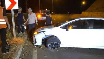 Kontrolden çıktı, direğe çarparak durabildi