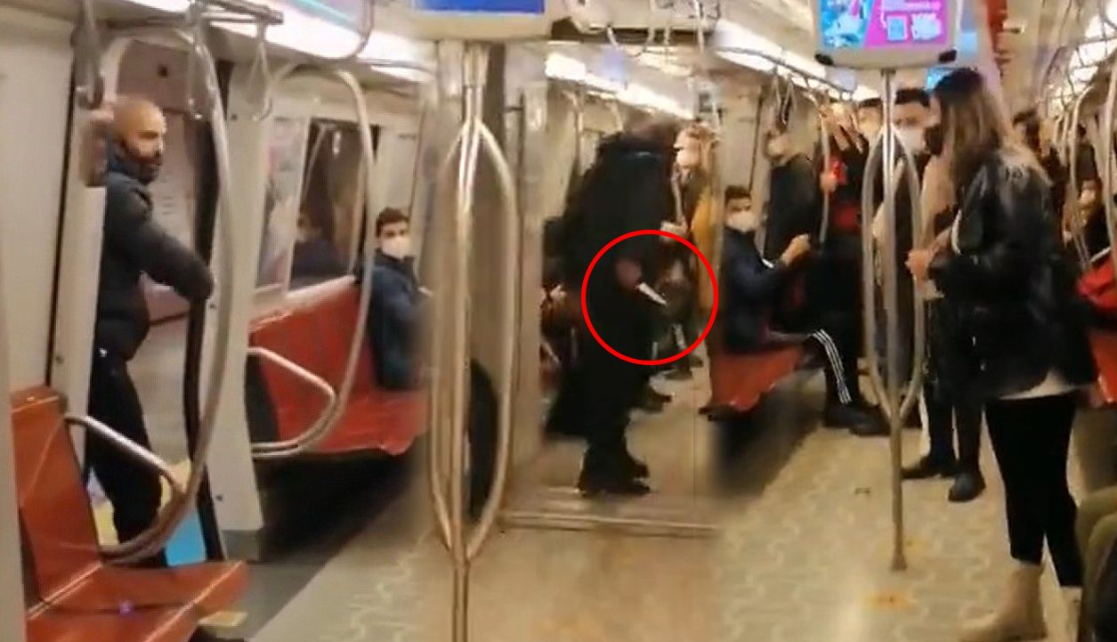 Kadıköy metrosunda dehşet anları: Kadın yolcuyu bıçakla tehdit eden saldırgan yakalandı