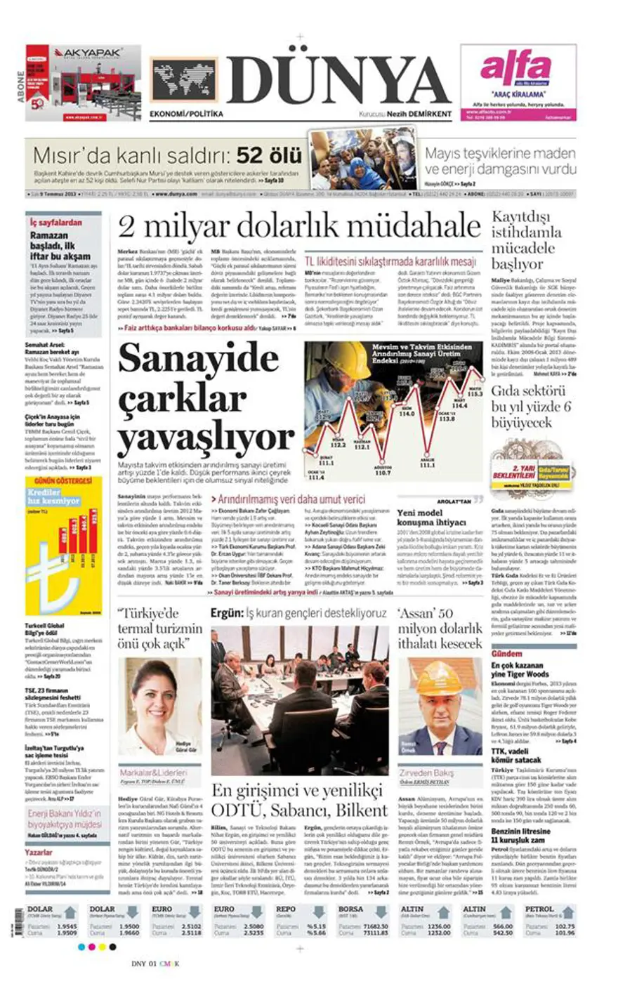 9 Temmuz 2013 gazete manşetleri 2