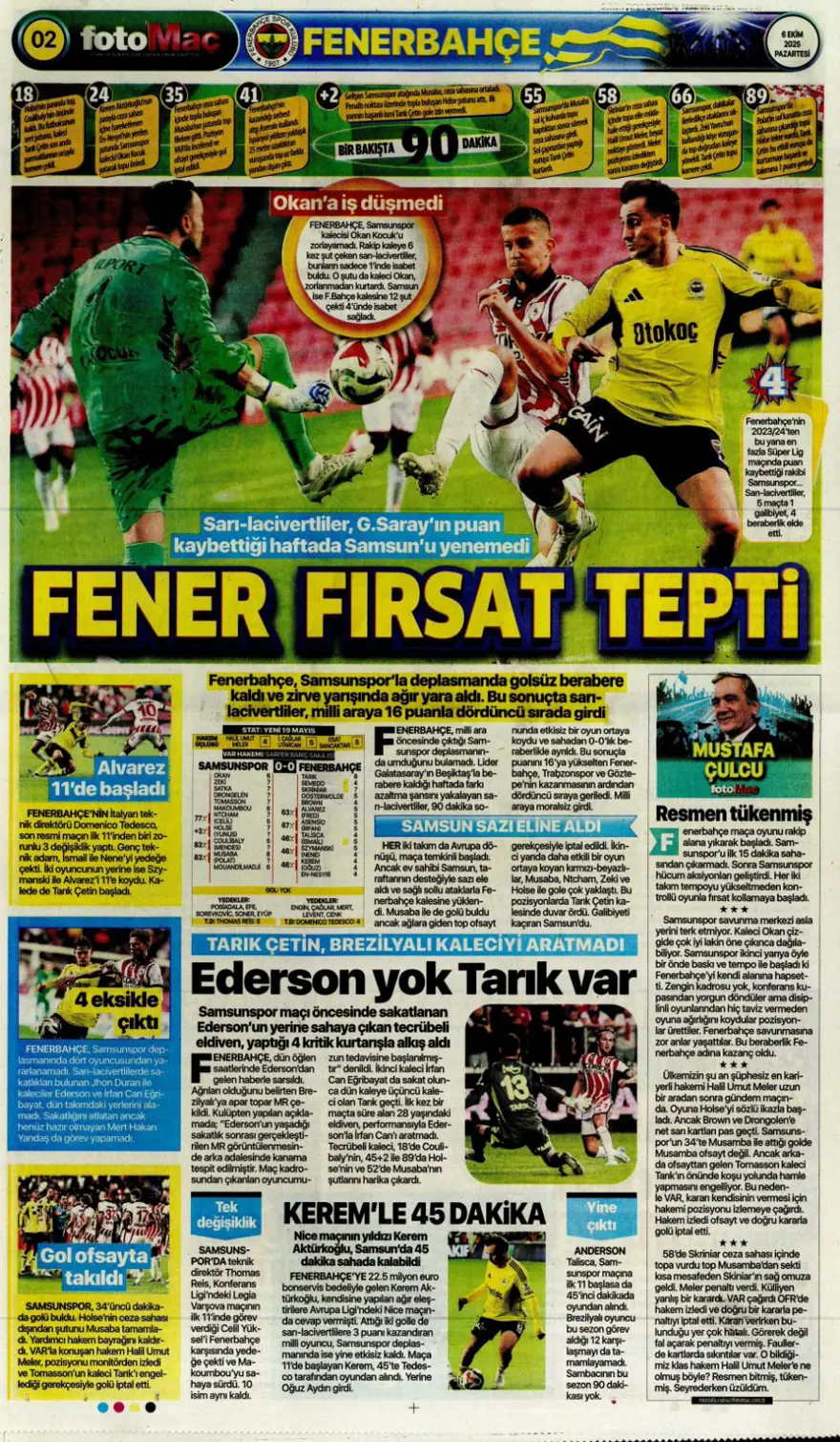 "İki ileri, bir geri" (6 Ekim 2025 spor manşetleri) 4 "İki ileri, bir geri" (6 Ekim 2025 spor manşetleri) 4