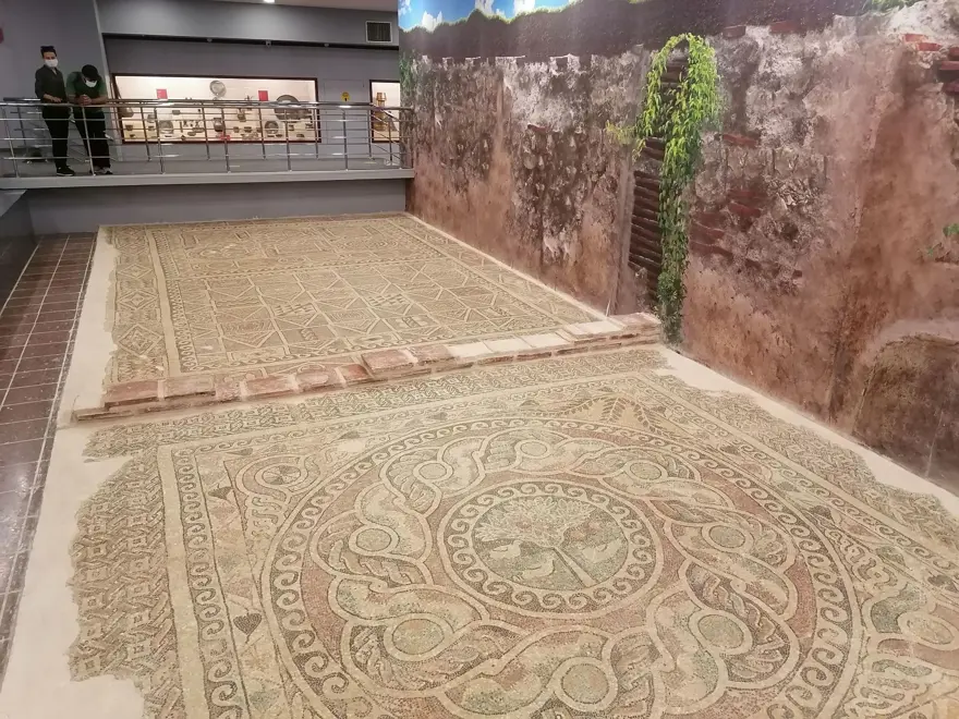 1800 yıllık elma mozaiği sergilenmeye başladı 1 1800 yıllık elma mozaiği sergilenmeye başladı 1