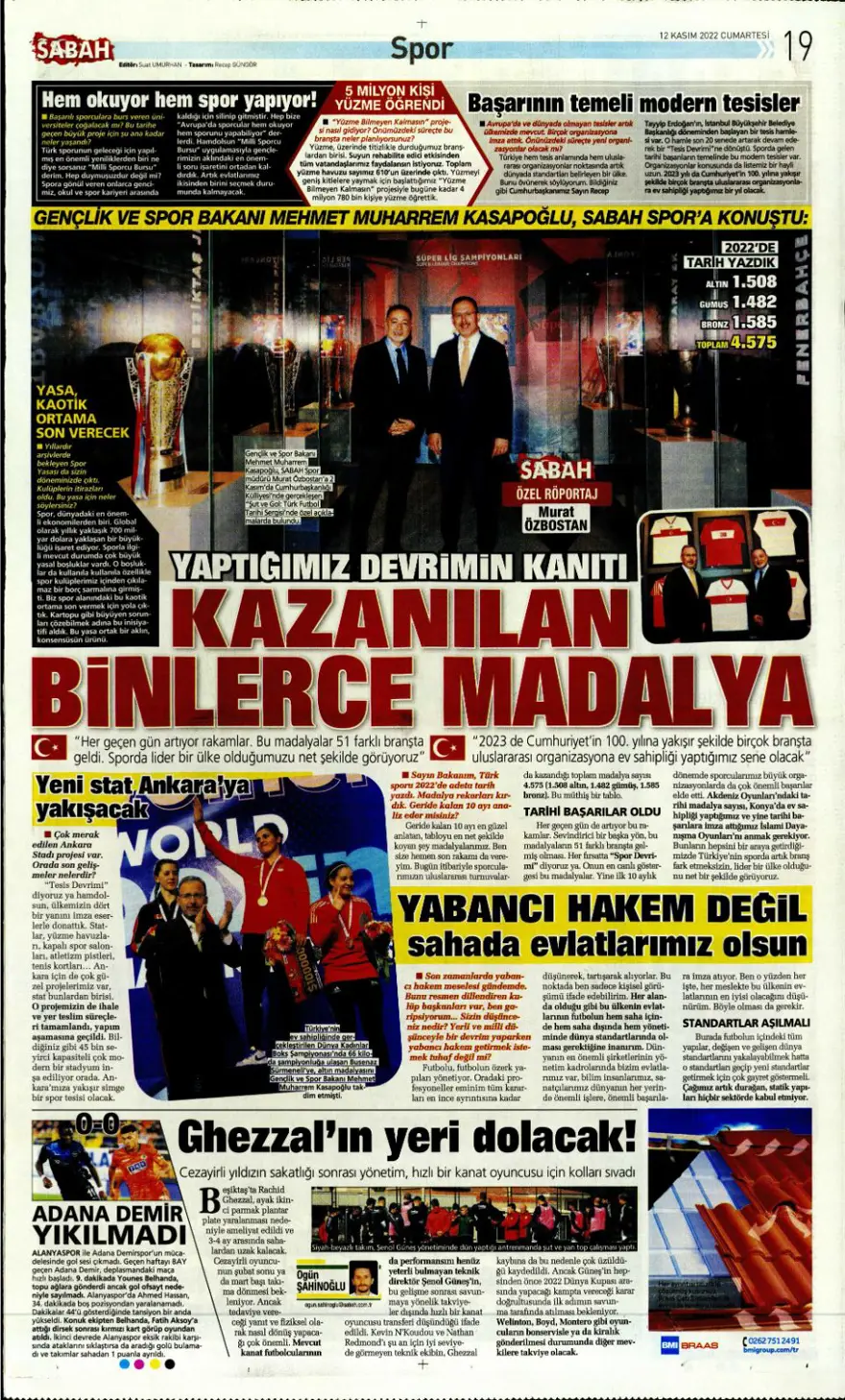 Günün spor manşetleri (12 Kasım 2022) 10