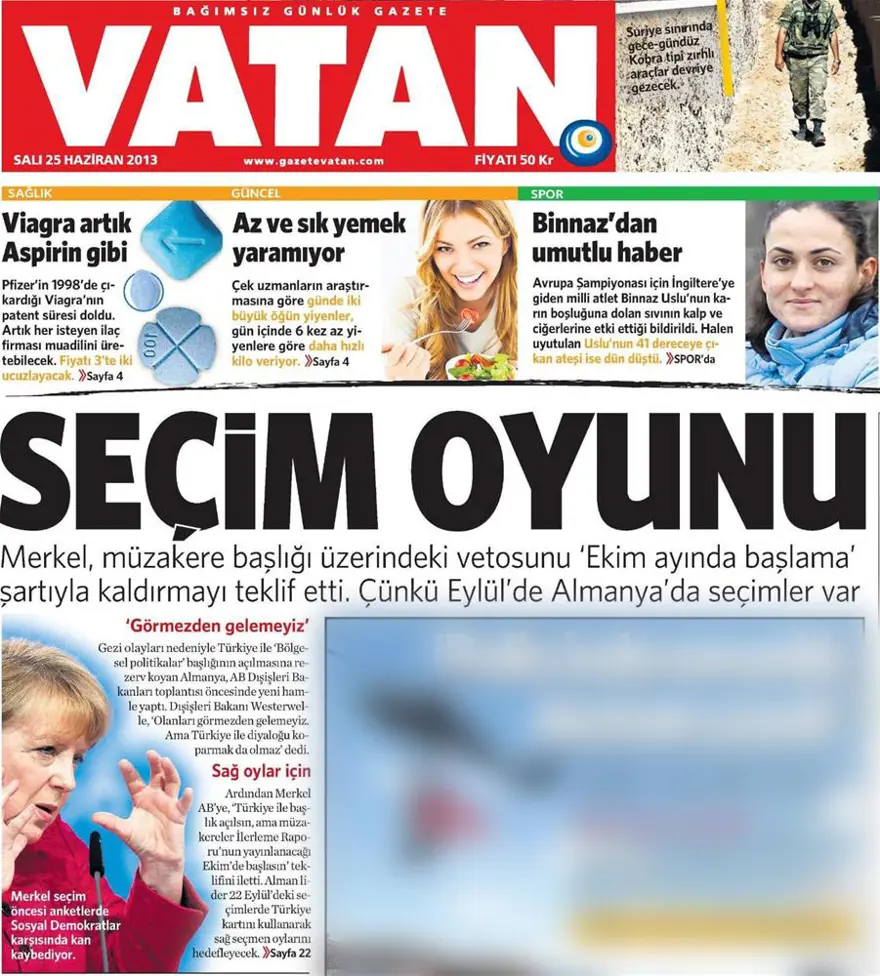 Gazete manşetleri - 25 Haziran 9
