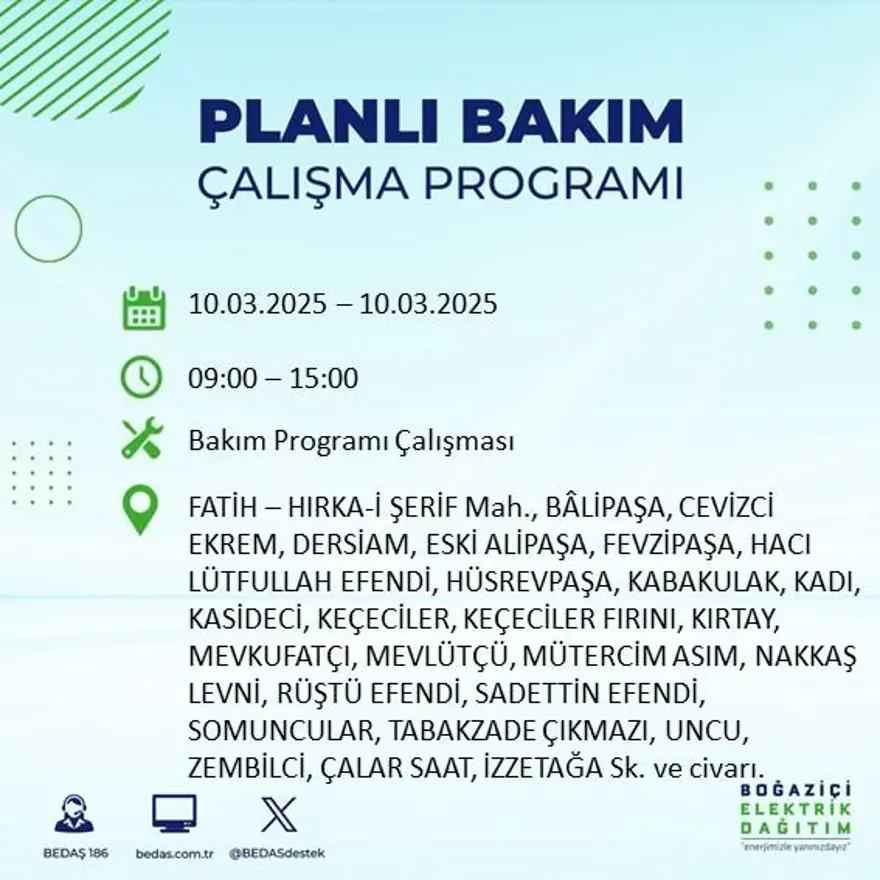 İstanbul'un 22 ilçesinde yarın elektrik kesintisi yaşanacak: Elektrikler ne zaman gelecek? (10 Mart BEDAŞ planlı kesinti programı) 39