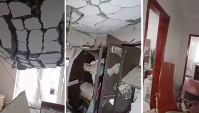 Çorum'daki patlamada hasar alan evin içi görüntülendi