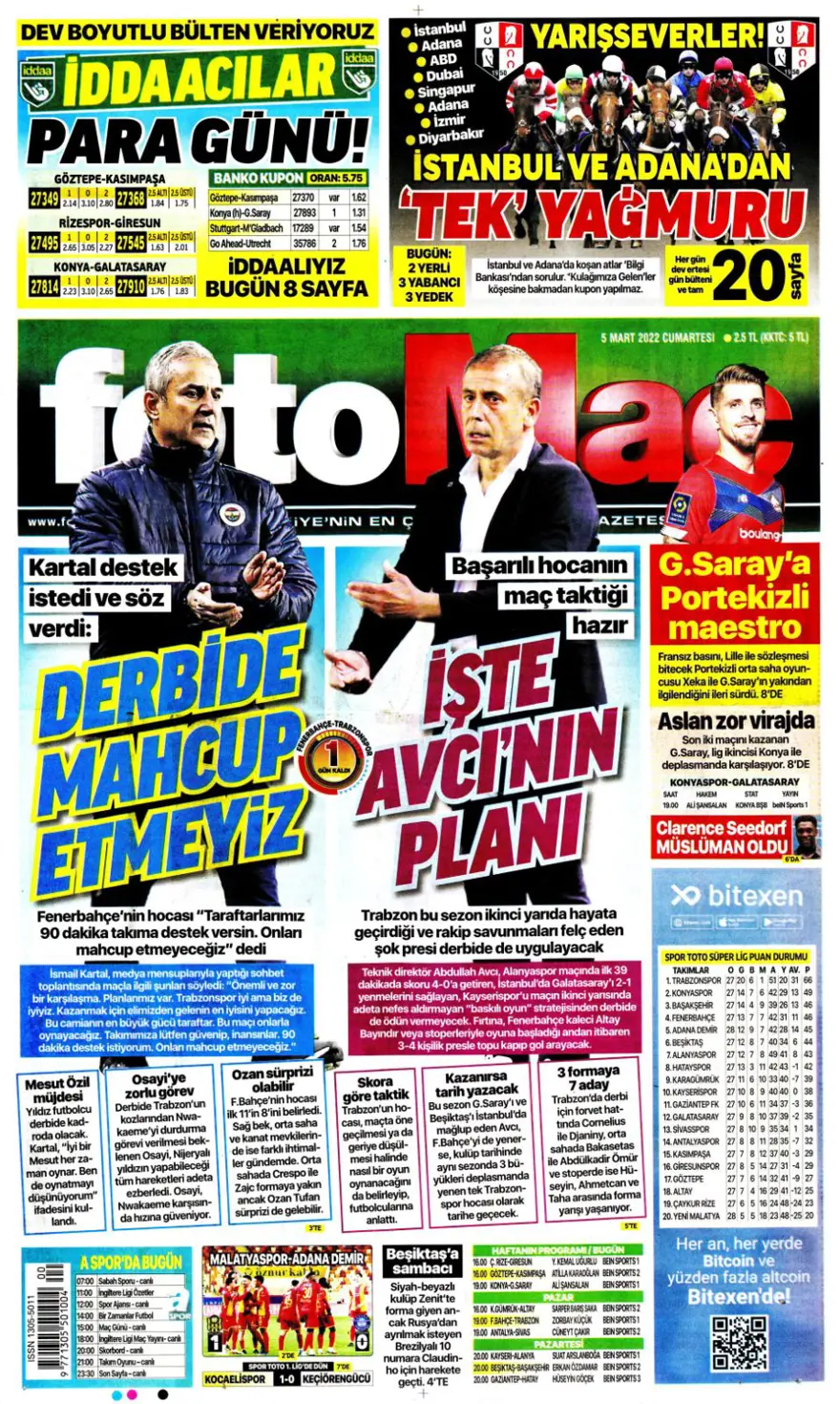 Günün spor manşetleri (5 Mart 2022) 3
