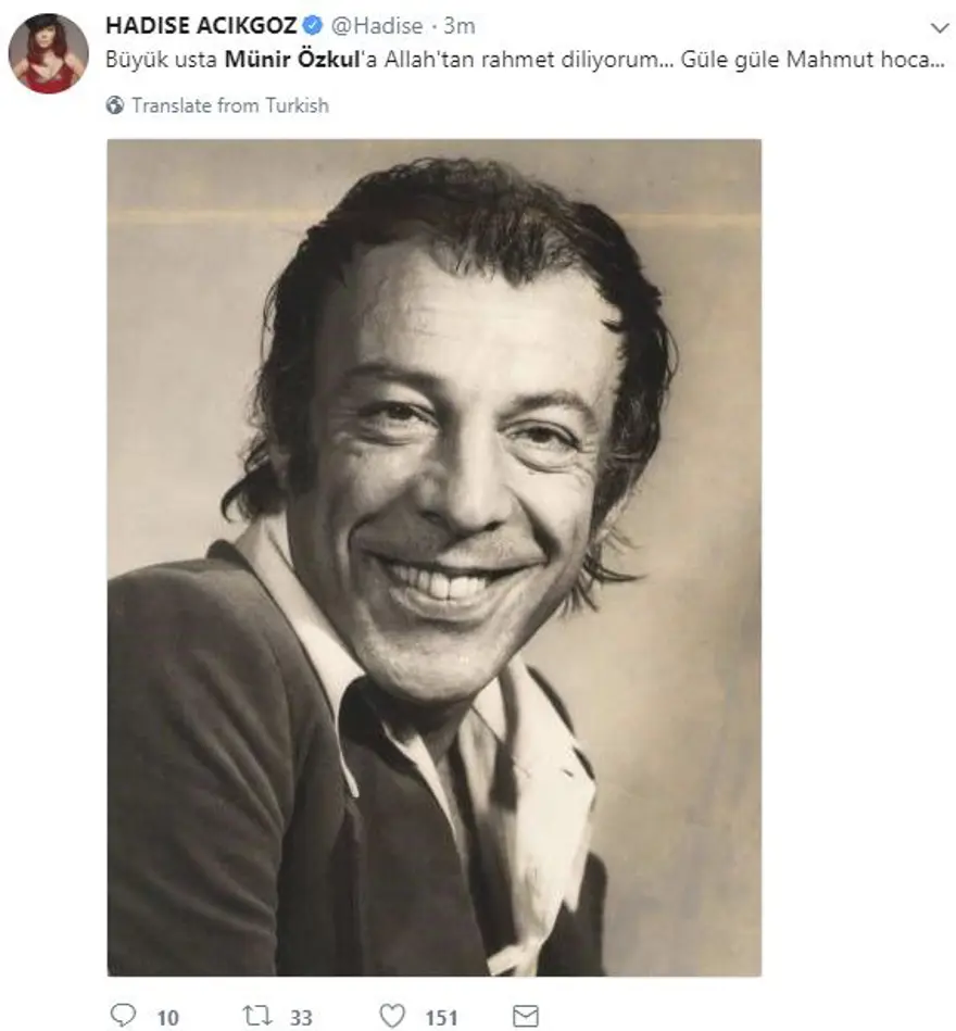 Ünlü isimlerden Münir Özkul paylaşımları (Ustanın ardından sosyal medya) 21 Ünlü isimlerden Münir Özkul paylaşımları (Ustanın ardından sosyal medya) 21